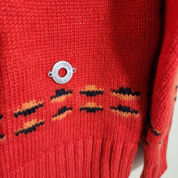 Kari Traa NWT redish orange wool blend fair isle crewneck sweater womans size S - Picture 7 of 12